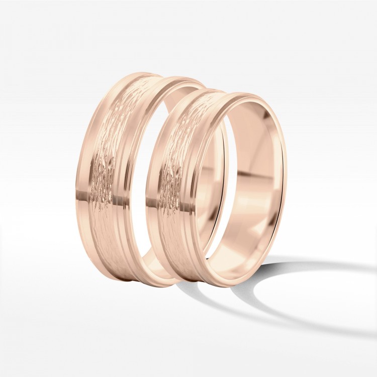 Obrączki ślubne z różowego złota 6mm