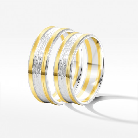 Obrączki ślubne z dwukolorowego złota 6mm