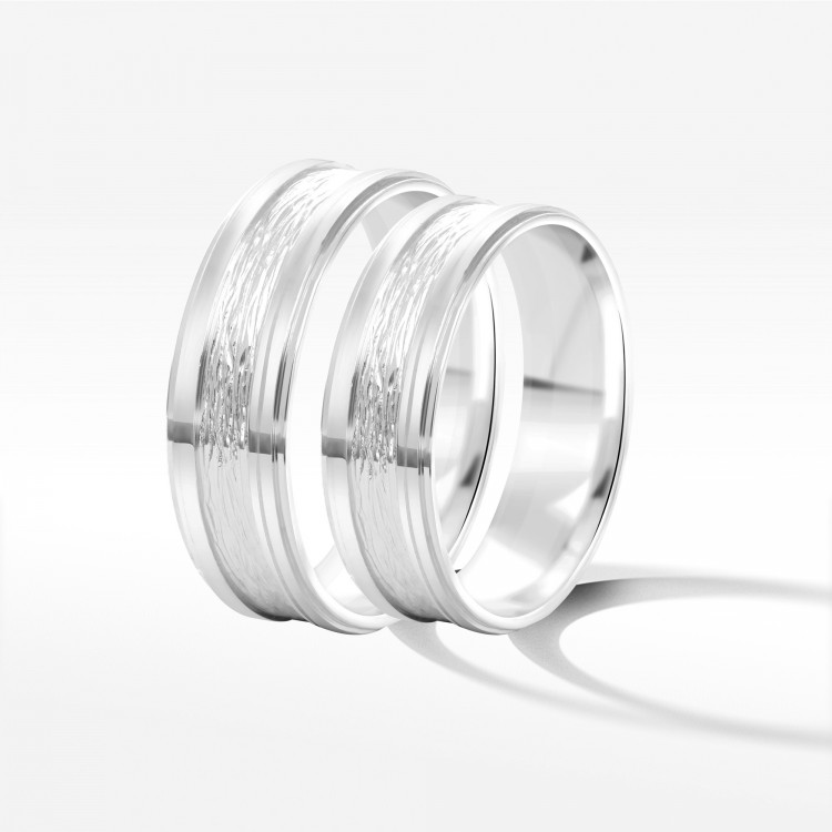Obrączki ślubne z białego złota 6mm