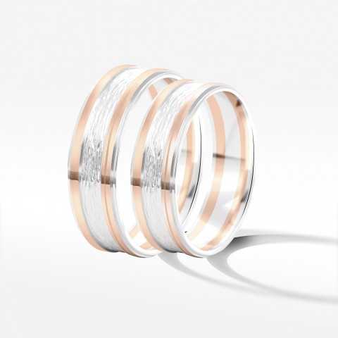 Obrączki ślubne z dwukolorowego złota 6mm