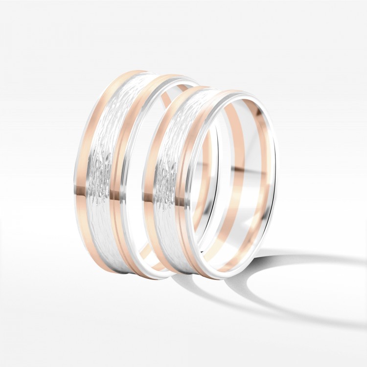 Obrączki ślubne z dwukolorowego złota 6mm