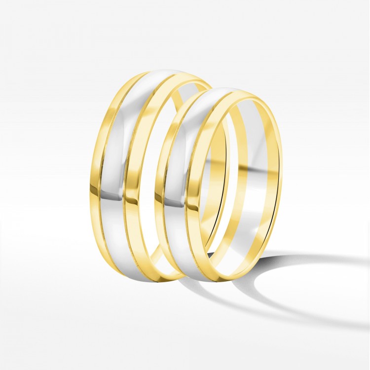 Obrączki ślubne z dwukolorowego złota 5mm