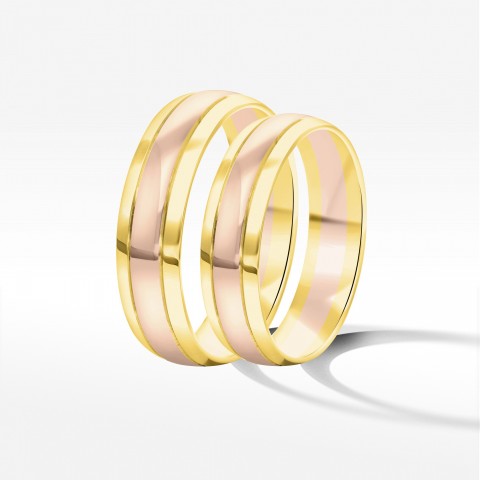 Obrączki ślubne z dwukolorowego złota 5mm