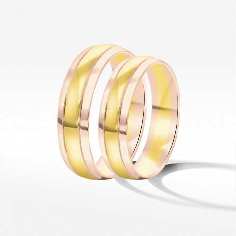 Obrączki ślubne z dwukolorowego złota 5mm