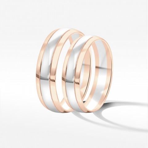 Obrączki ślubne z dwukolorowego złota 5mm