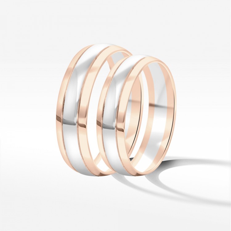 Obrączki ślubne z dwukolorowego złota 5mm