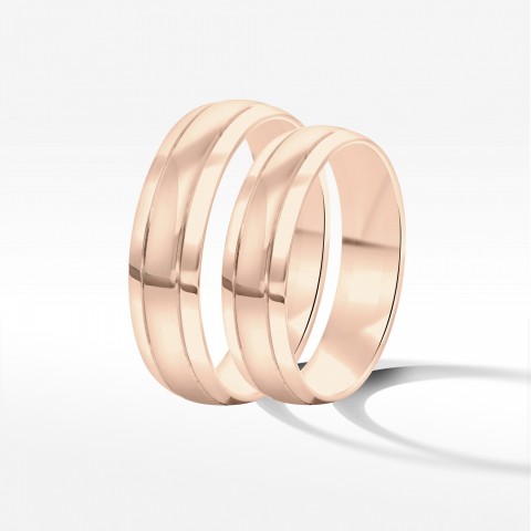 Obrączki ślubne z różowego złota 5mm