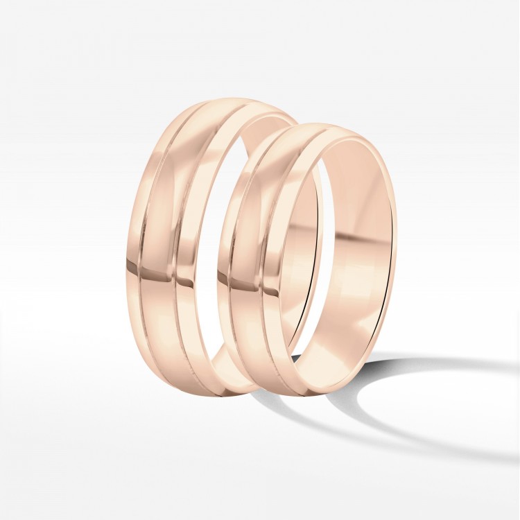 Obrączki ślubne z różowego złota 5mm