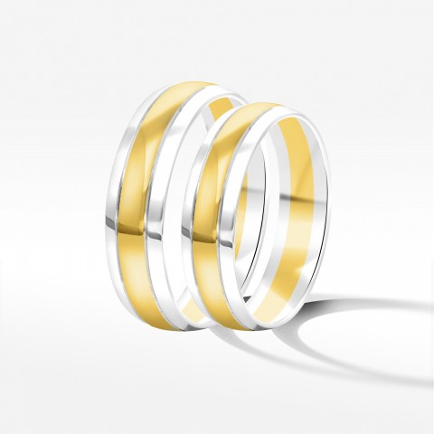 Obrączki ślubne z dwukolorowego złota 5mm