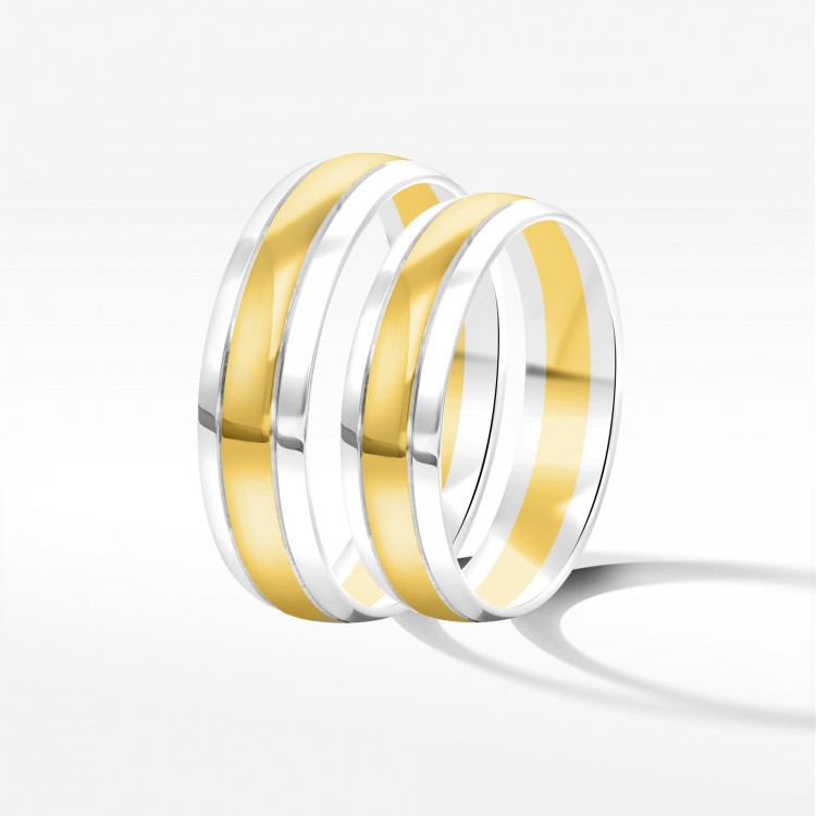 Obrączki ślubne z dwukolorowego złota 5mm