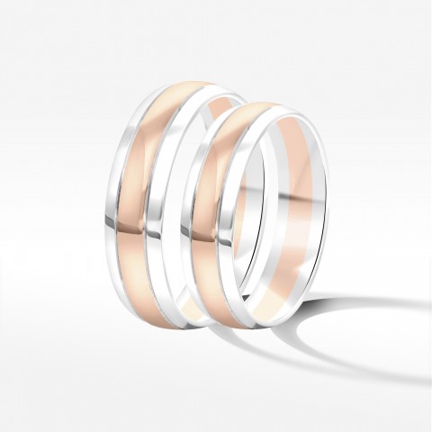 Obrączki ślubne z dwukolorowego złota 5mm