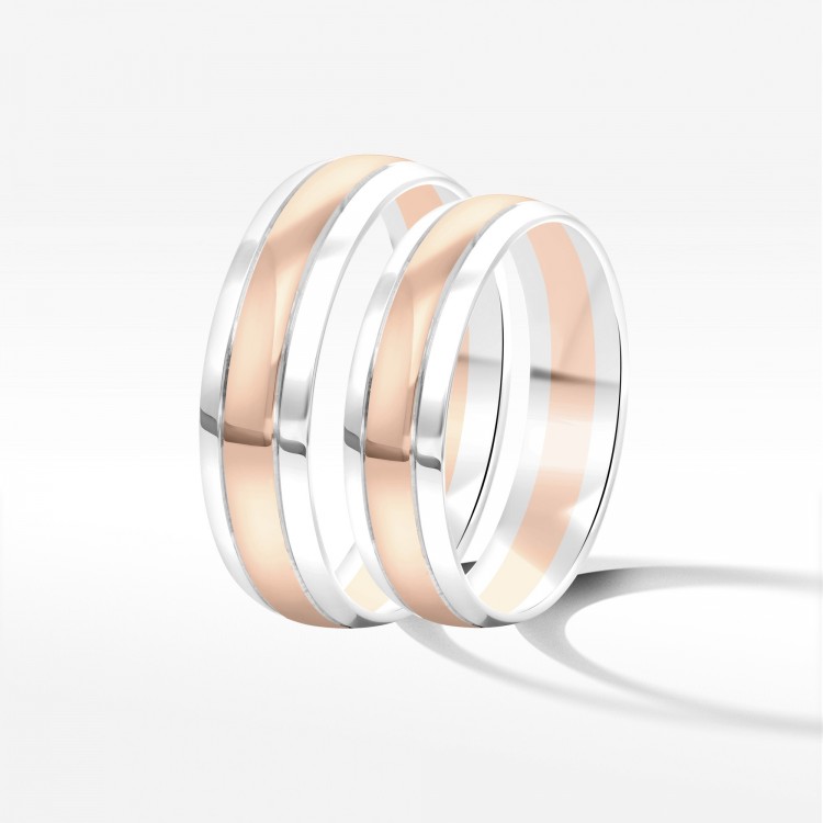 Obrączki ślubne z dwukolorowego złota 5mm