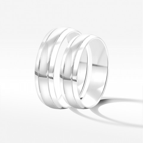 Obrączki ślubne z białego złota 5mm