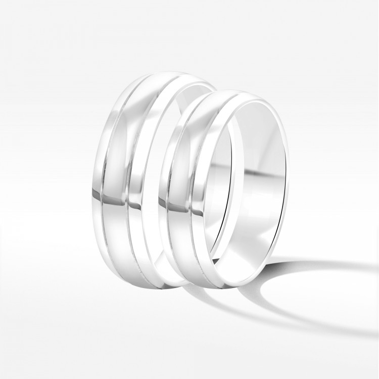 Obrączki ślubne z białego złota 5mm