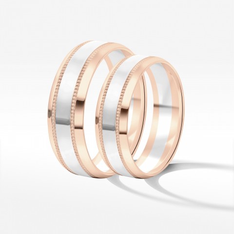 Obrączki ślubne z dwukolorowego złota 6mm