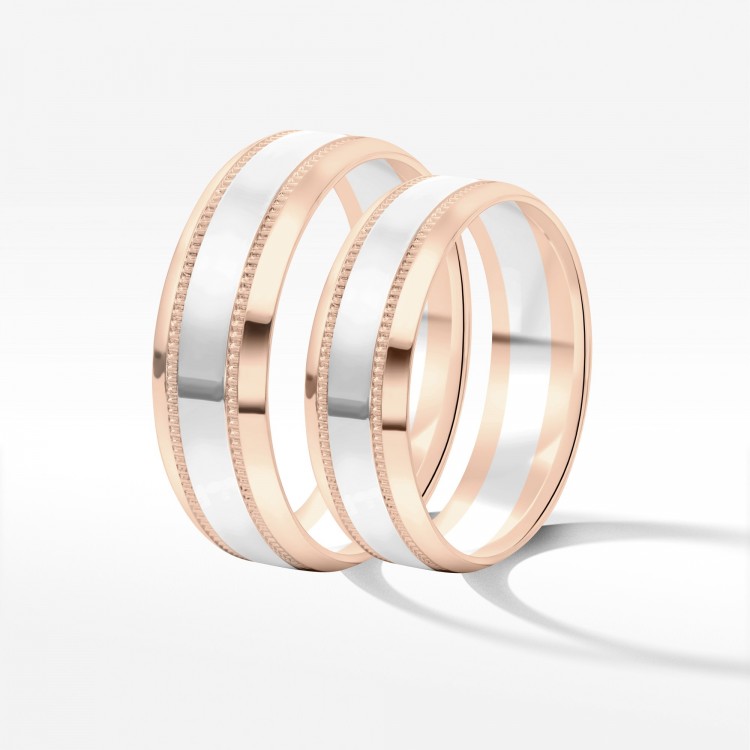 Obrączki ślubne z dwukolorowego złota 6mm