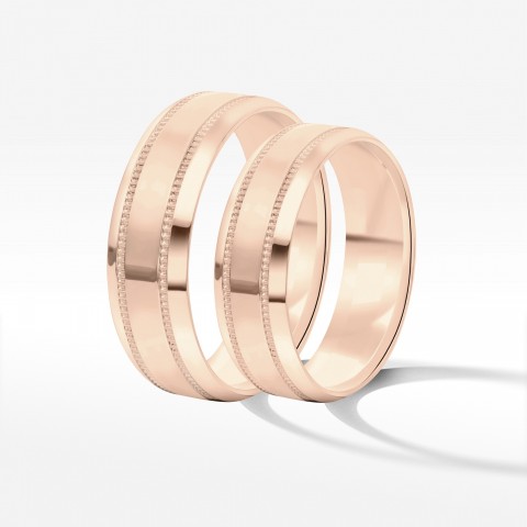 Obrączki ślubne z różowego złota 6mm