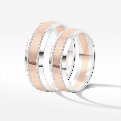 Obrączki ślubne z dwukolorowego złota 6mm
