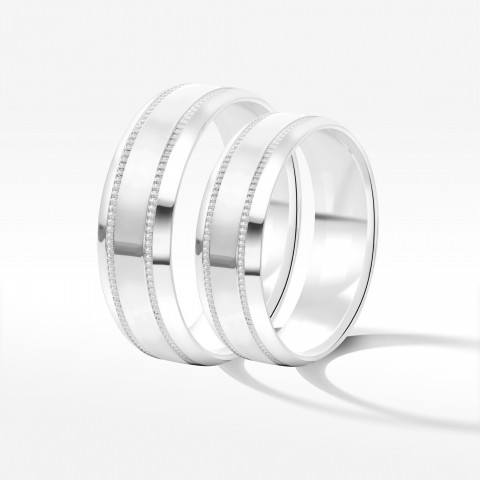 Obrączki ślubne z białego złota 6mm