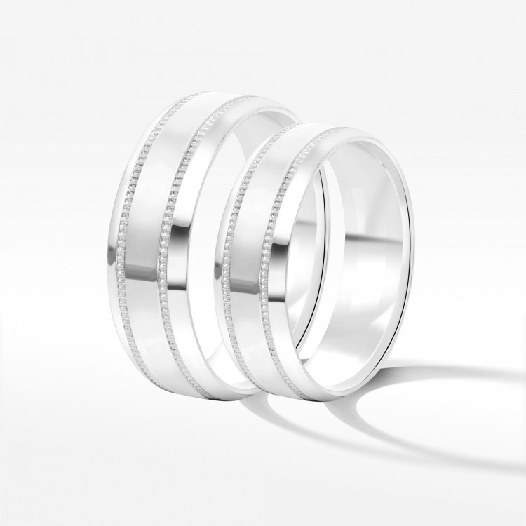 Obrączki ślubne z białego złota 6mm