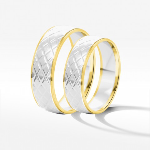 Obrączki ślubne z dwukolorowego złota 6mm