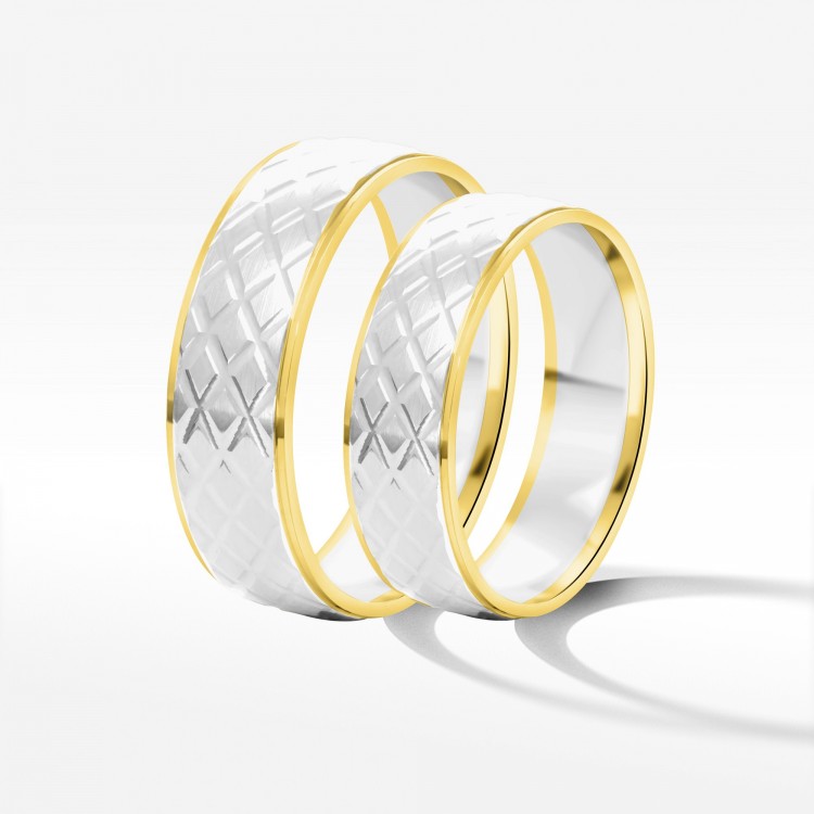 Obrączki ślubne z dwukolorowego złota 6mm