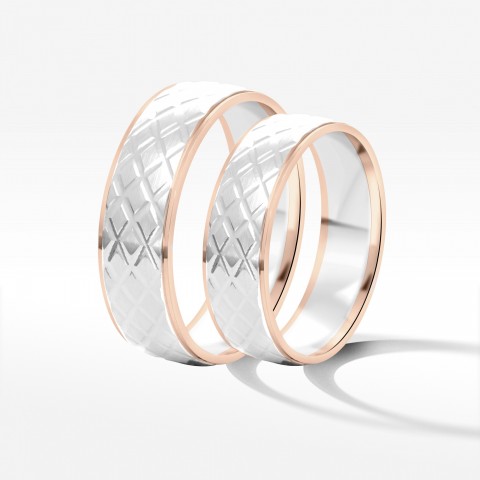 Obrączki ślubne z dwukolorowego złota 6mm