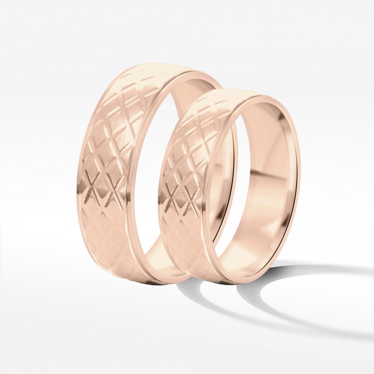 Obrączki ślubne z różowego złota 6mm