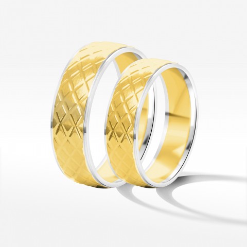 Obrączki ślubne z dwukolorowego złota 6mm