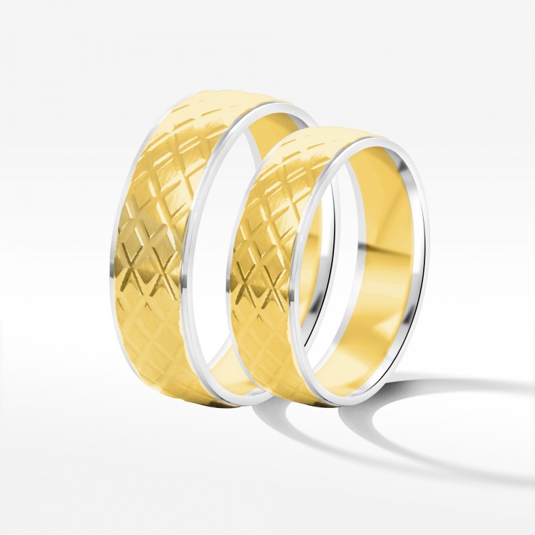 Obrączki ślubne z dwukolorowego złota 6mm