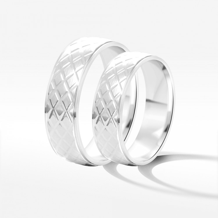 Obrączki ślubne z białego złota 6mm