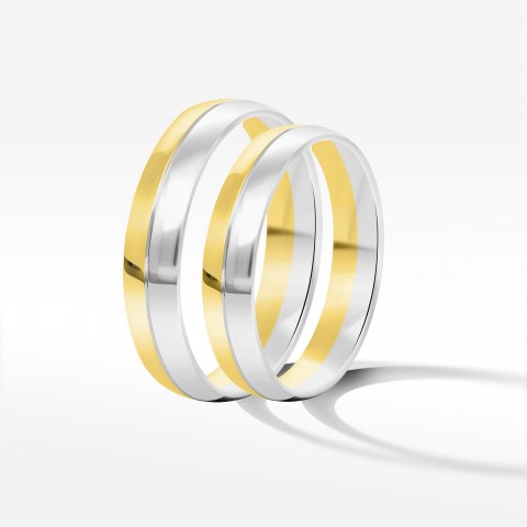Obrączki ślubne z dwukolorowego złota 4mm
