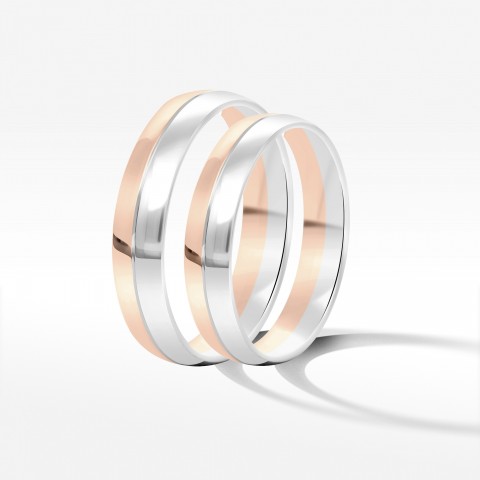 Obrączki ślubne z dwukolorowego złota 4mm