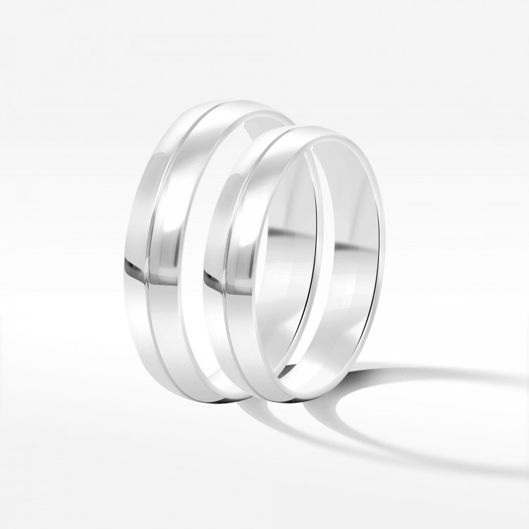 Obrączki ślubne z białego złota 4mm