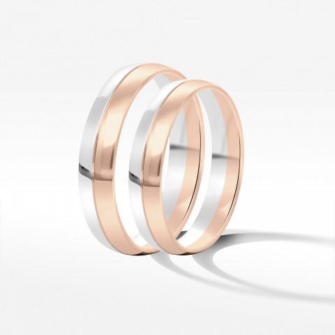 Obrączki ślubne z dwukolorowego złota 4mm