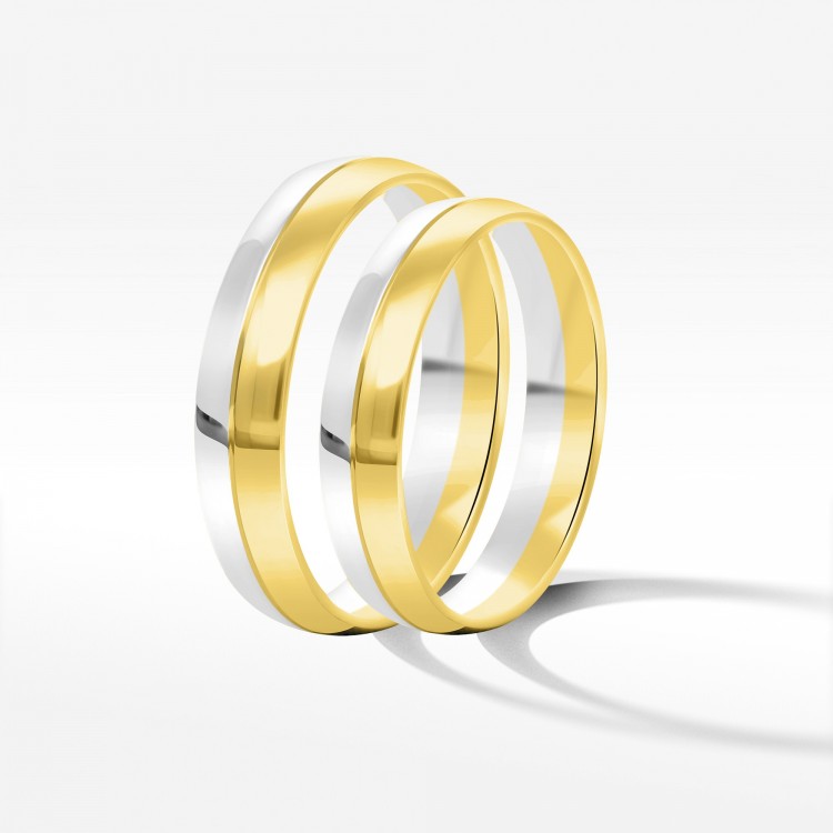 Obrączki ślubne z dwukolorowego złota 4mm