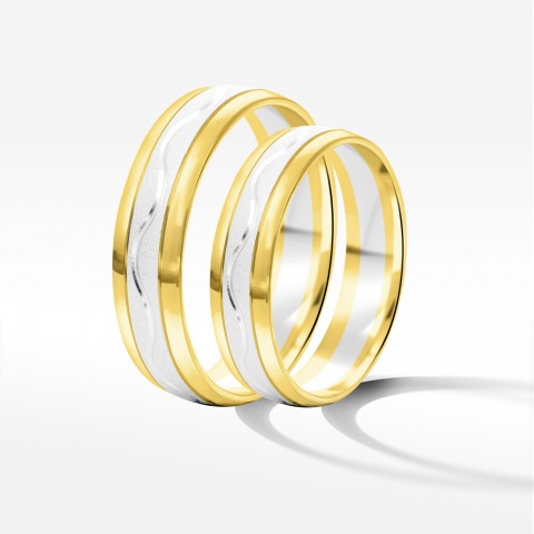 Obrączki ślubne z dwukolorowego złota 5mm