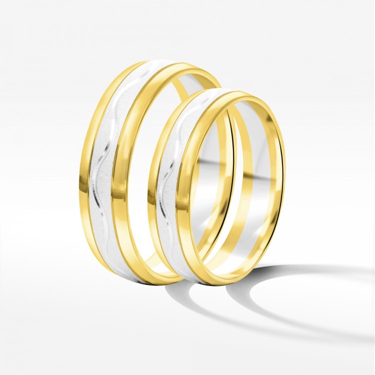 Obrączki ślubne z dwukolorowego złota 5mm