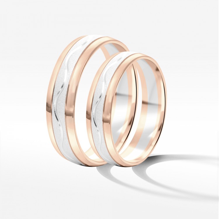 Obrączki ślubne z dwukolorowego złota 5mm