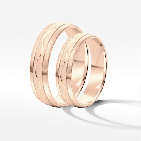 Obrączki ślubne z różowego złota 5mm