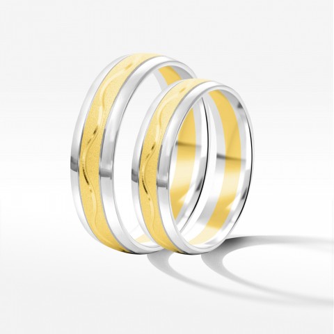 Obrączki ślubne z dwukolorowego złota 5mm