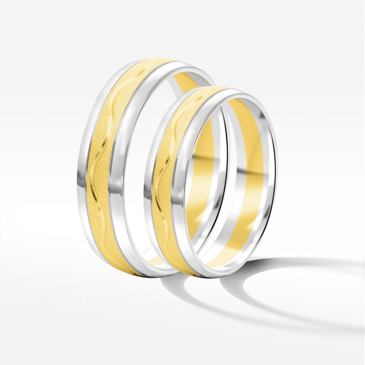 Obrączki ślubne z dwukolorowego złota 5mm
