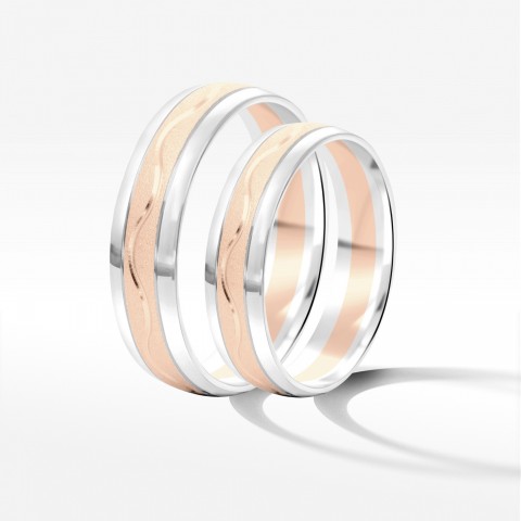 Obrączki ślubne z dwukolorowego złota 5mm