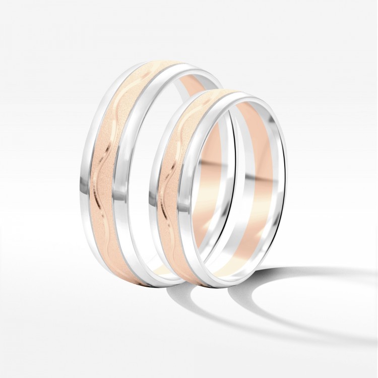 Obrączki ślubne z dwukolorowego złota 5mm