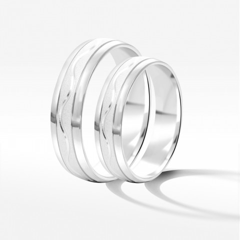 Obrączki ślubne z białego złota 5mm
