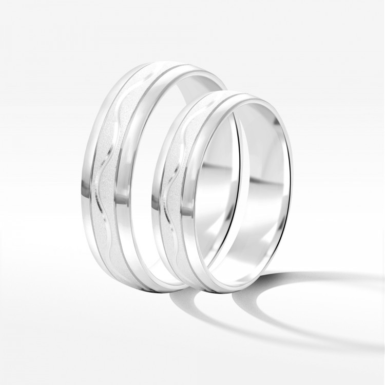 Obrączki ślubne z białego złota 5mm