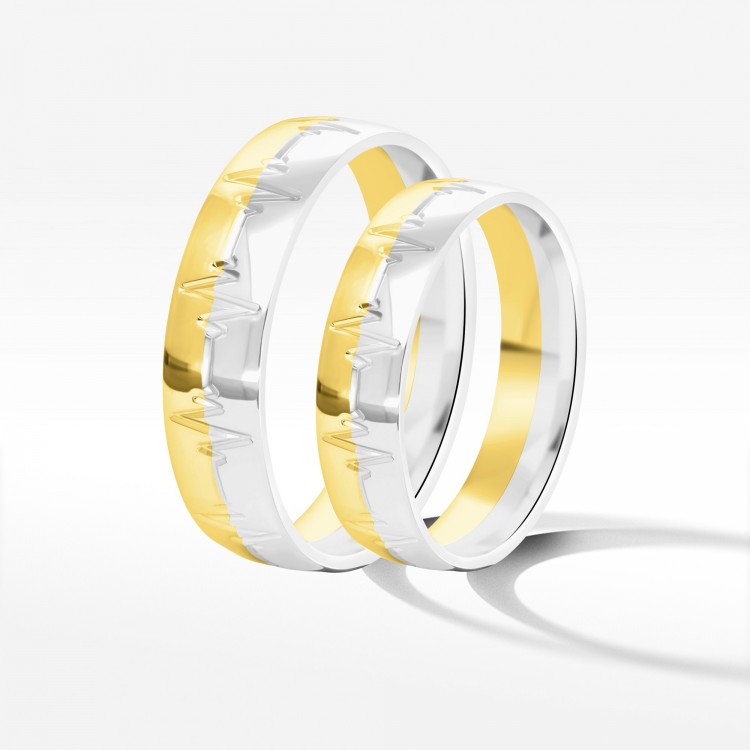 Obrączki ślubne z dwukolorowego złota 5mm