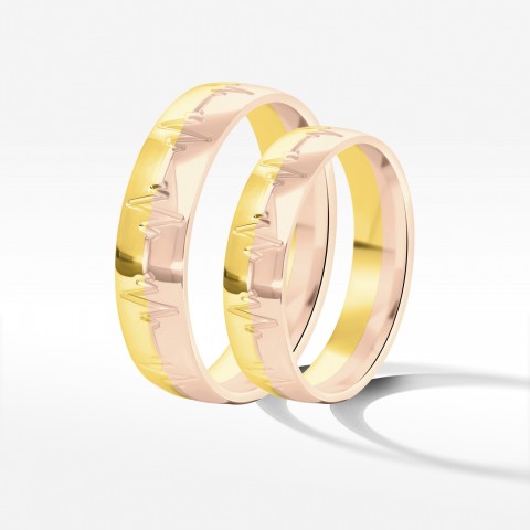 Obrączki ślubne z dwukolorowego złota 5mm