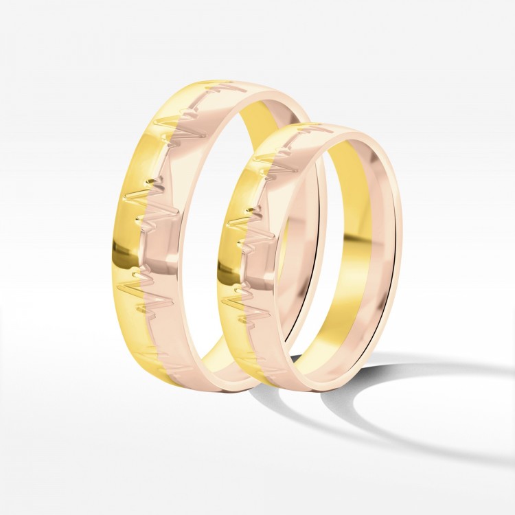 Obrączki ślubne z dwukolorowego złota 5mm