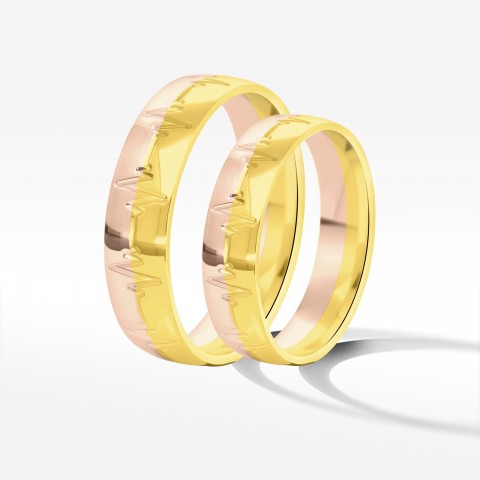 Obrączki ślubne z dwukolorowego złota 5mm